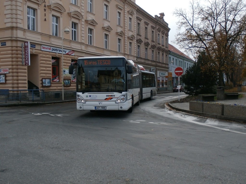 linka 16 na Autobusovém nádraží v Táboře