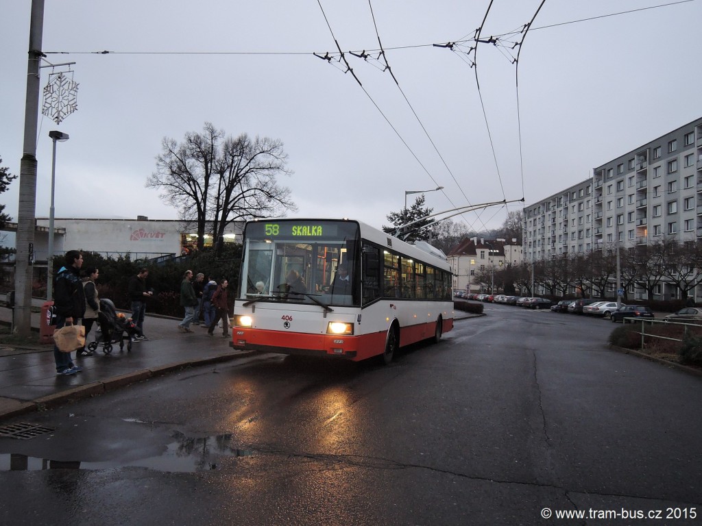 071 - linka 58 Ústí nad Labem,,OD Květ DP Ústí nad Labem Škoda 21Tr 406