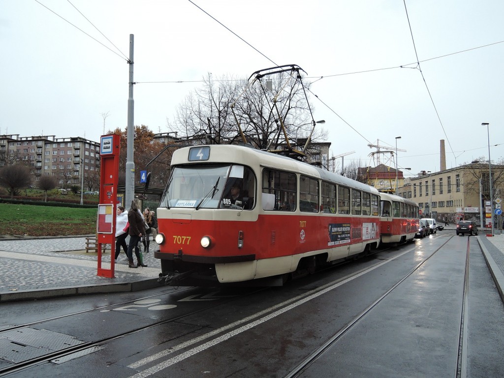 4962 - linka 4 Čechovo náměstí DPP Tatra T3SUCS 7077