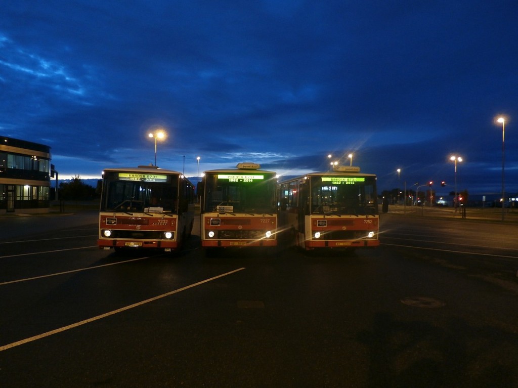 setkání tří vozů B 731 po poseldní jízdě