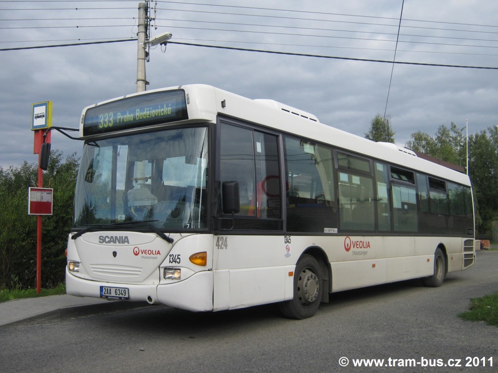 184 - linka 333 Březová,Oleško,Oleško Veolia Transport (Arriva Praha) Scania CL94UB OmniLink 1345