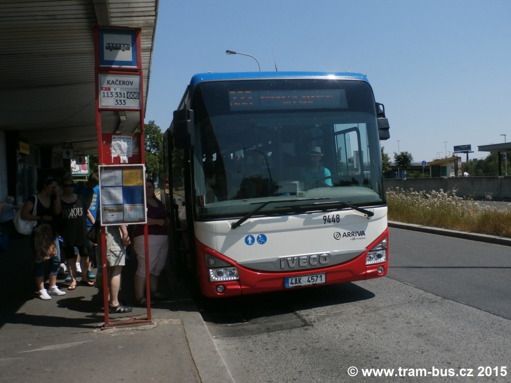 4082 - linka 333 Kačerov Arriva Praha Iveco Crossway LE LINE 12M 9448